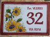 Numero civico rettangolare, in ceramica, dipinto a mano, personalizzato, cm 23x16