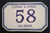 Numero civico ottagonale, in ceramica, dipinto a mano, personalizzato, cm 20x12.5